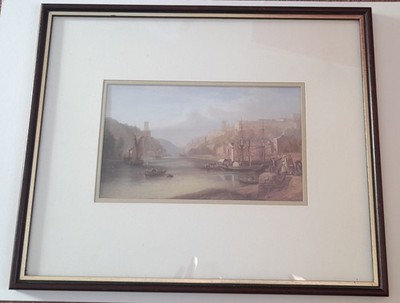 Blick auf den Avon bei Hotwells. Samuel Jackson. Gerahmter und montierter Druck. Vintage