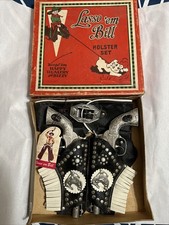 1950's Keyston Bros. Lasso 'em Bill Cap Gun Holster Set w/ Box and Cap Guns 