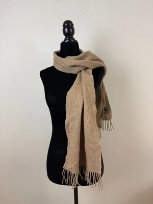 Holt Renfrew Vintage Cashmere Soft Tan Fringe Scarf - Imagen 1 de 4