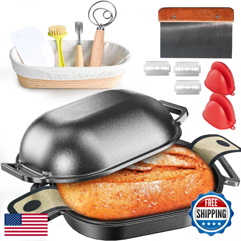 Bigfit Cast Iron Dutch Oven For Bread Baking Banneton Bread Proofing Basket
Opens in a new window or