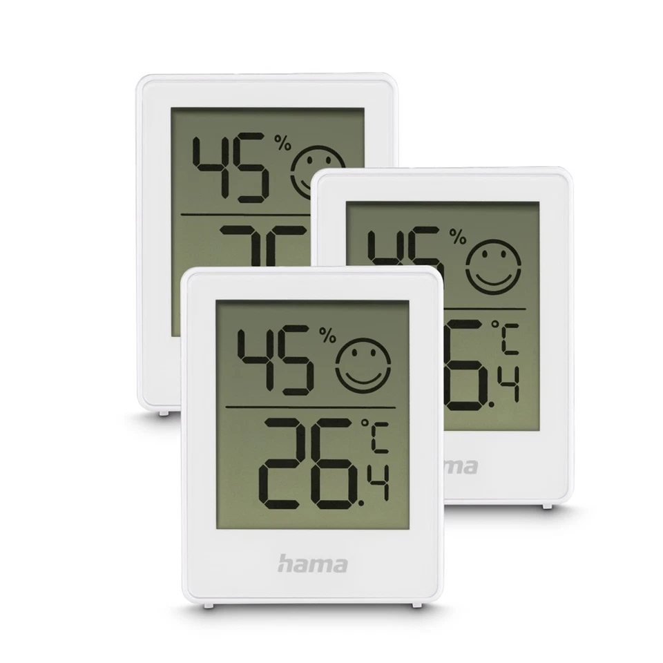Hama Thermometer Hygrometer 3er-Set digital, Innen Temperatur & Luftfeuchtigkeit - Bild 1 von 4