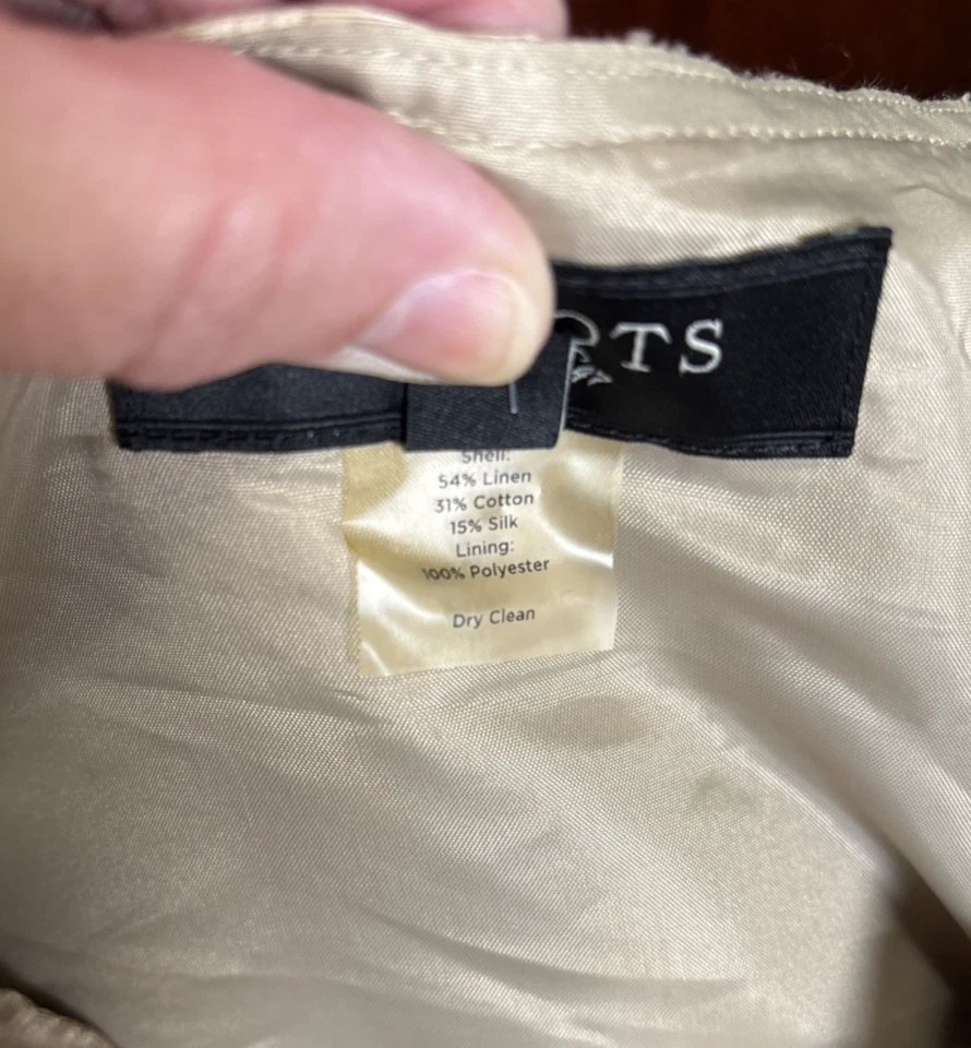 Falda envolvente Talbots lino algodón seda talla 12 floral fiesta boda carrera viaje Foto 3 de 4