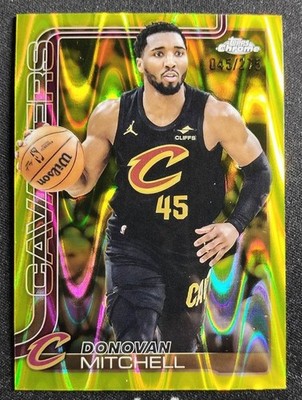 2025-2026 Topps Chrome #69 Yellow 045/275 Jersey 1/1 Donovan Mitchell