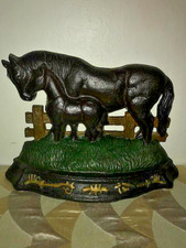 Vintage Cast Iron Horse  Foal Door Stop