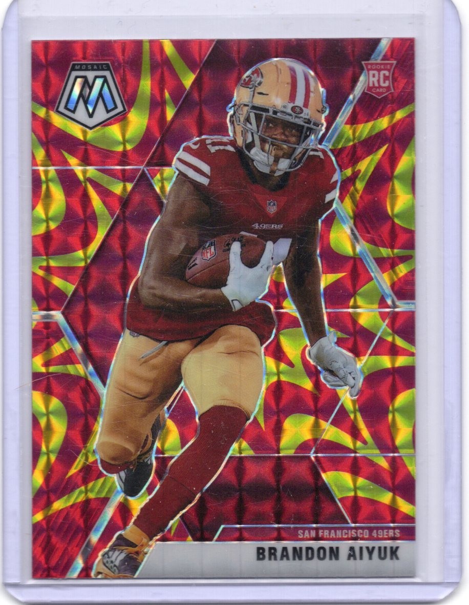 BRANDON AIYUK 2020 MOSAIC REACTIVE GOLD PRIZM #210 49ERS ROOKIE RC SP