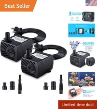 Fountain Pump, 2 Packs 80GPH 4W 300L/H Submersible Water Pump, Durable Outdoor