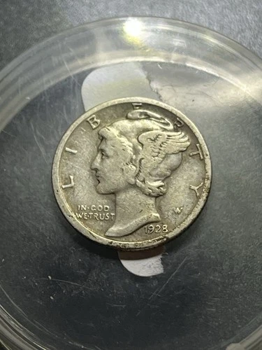 1928-D Mercury Dime With Double Die Obverse-Fine -Very Fine Condition#770