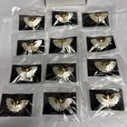 Vintage Mother Of Pearl Butterfly Brooch Pin Gold Tone Costume Jewelry Lot Of 12