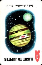 1952 Ed-U-Cards Space Race Deck 1, Card 3 Flight To Jupiter