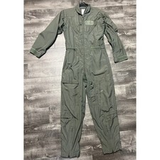 US Military CWU 27/P Flyers Coveralls Sage Green Fire Resistant Flight Suit 40R