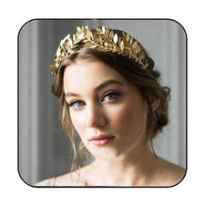 Greek Goddess Headband Accessories Gold Leaf Crown for Women