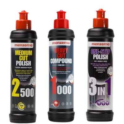 Menzerna 1000 Heavy Cut Compound+2500 Medium Cut + 3 in 1 One Step Polish
