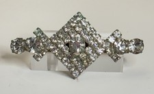 Vintage Made in France Glass Rhinestone Hair Barrette Clip Missing Back