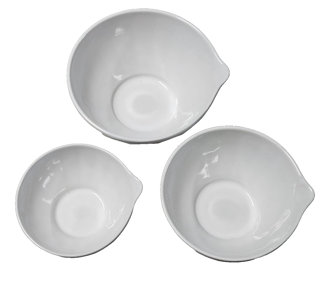 Williams Sonoma Latte Ceramic Mixing Bowls White Set of 3