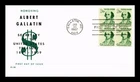Dr Jim Stamps Albert Gallatin Block 1967 First Day Cover KJM Cachet