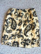 CHAUS Sz 10 Faux Wrap Skirt A-Line Knee Length Lined Textured Office Career