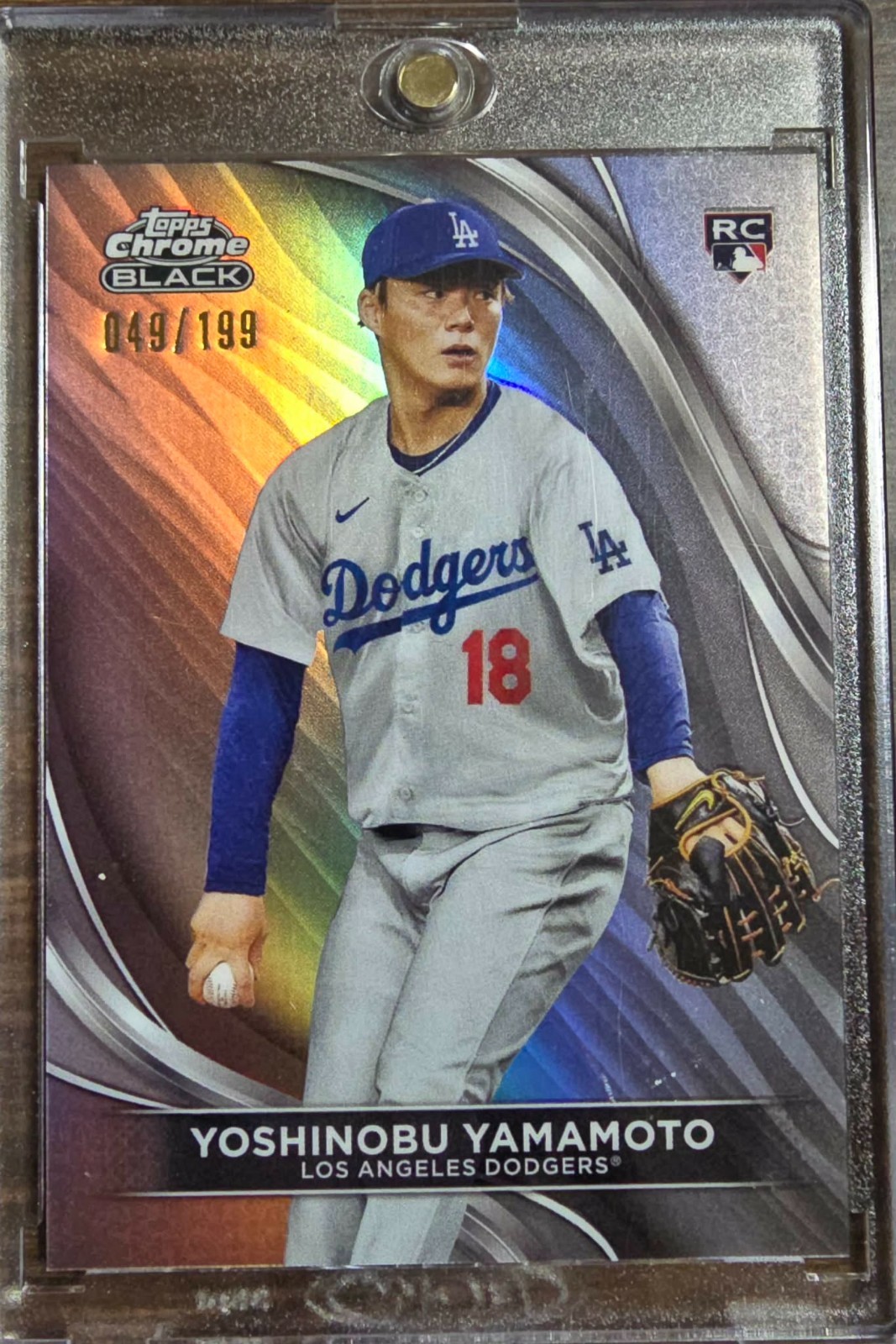2024 Topps Chrome Black - Yoshinobu Yamamoto #18 Refractor /199 (RC)