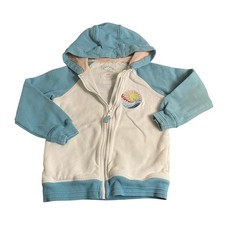 FatFace white light blue wave summer full zip hooded sweatshirt SIZE 8