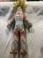 Dammit Doll 12” Plush Stress Reliever Multicolor Print Gold Hair Green Eyes