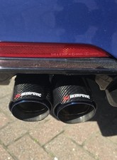 2 BLUE CARBON FIBRE AKRAPOVIC EXHAUST TIPS 3” BMW F30 F31 F32 F33 F34 3 4 SERIES