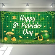 XtraLarge Happy St Patricks Day Banner - 72x44 Inch  St Patricks Day Backdropp