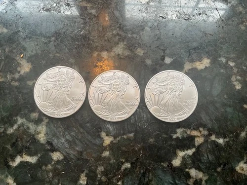 2022 1 oz American Silver Eagle Coin (BU)  Set of 3
