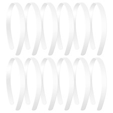 12 Pack 1/2 Inch White No Teeth Smooth Headbands Girls Plastic Hair Accessories