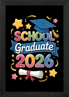 Schulabsolvent 2026 Gerahmtes Wandbild Poster Leinwanddruck Bild