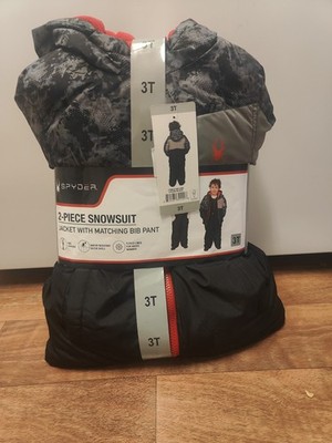 Spyder Kids' 2-piece Snowsuit Size 3T Black Grey & Red NWT