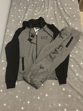 Image of Emporio Armani EA7 Tracksuit Black and Grey, Size XXL, Will Fit Size L