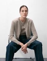 M&S - Autograph Womens Cashmere Button Long Sleeve Cardigan in Cappuccino