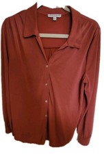 Terracotta Red Button Up Blouse Large By Green Envelope Los Angeles Edgy Hipster