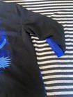 Vintage Dragon Mandarin Martial Arts Kimono Black w/ Blue Dragon Frog Closure — photo 4