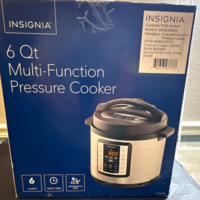Insignia 6 qt Electric Pressure Cooker NS-MC60SS9 800W Stainless 14 Prog