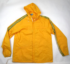 Vtg 1970's Adidas Rain Jacket Windbreaker Brazil Colors Trefoil Made In France M