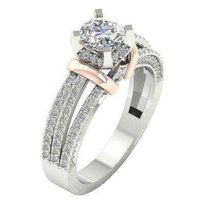 Split Shank Solitaire Engagement Ring I1 G 1.55 Ct Real Diamond 14K Solid Gold