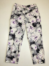 ST JOHN Collection Womens sz 6 Multi Color Floral Print EMMA High Waist Pant