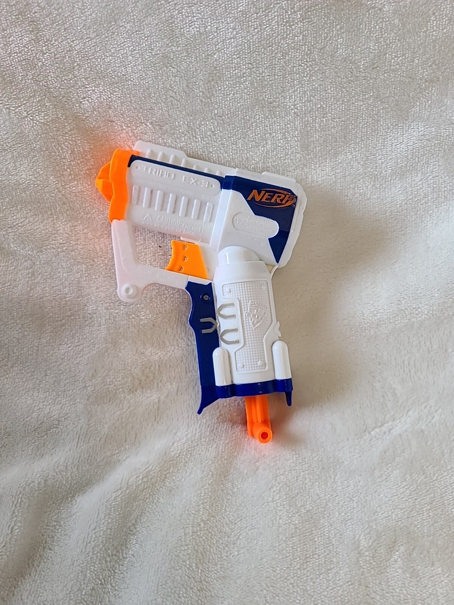 NERF トイガンセット Triad EX-3 N-Strike Elite Triad EX-3 Blaster Elite NERF White Mini Gun