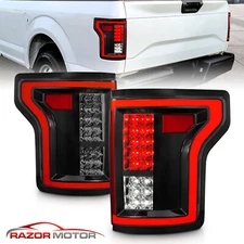 2015-2017 For Ford F-150 Red Black Smoke Full LED Brake Tail Lights Pair