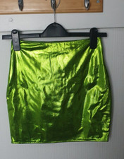 SHEIN SXY Ladies XS Metallic Green Short Mini Skirt