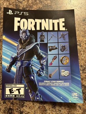 Fortnite Cobalt Star Bundle Code + 1000 V Bucks (unscratched) PS5 Exclusive