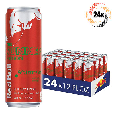 Full Case 24x Cans Red Bull Watermelon Energy Drink 12oz Vitalizes Body & Mind!