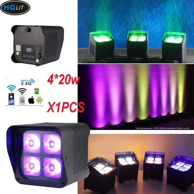 Led 4x20W Waterproof Battery Wireless Par Light Smart Dj Uplights Outdoor Stage