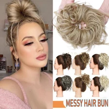Extra Thick Messy Bun Hairpiece Scrunchie As Human Hair Extension Real Ponytails