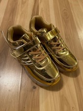 LED ROLLER SKATE SHOES SNEAKER UNISEX BOY GIRL GOLD FLASHING LIGHTS 7