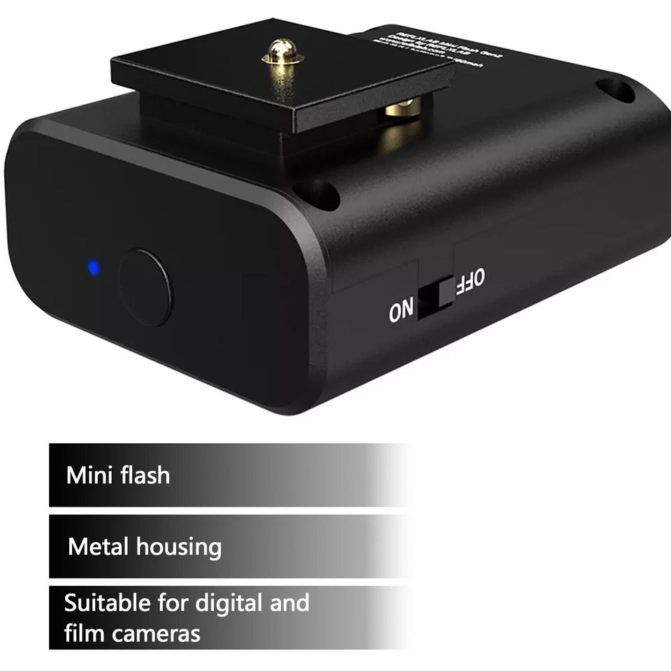 Reflx Lab Mini Flash Light Metal Shell For Digital/Film Cameras Black/Silver New - Image 3 of 4