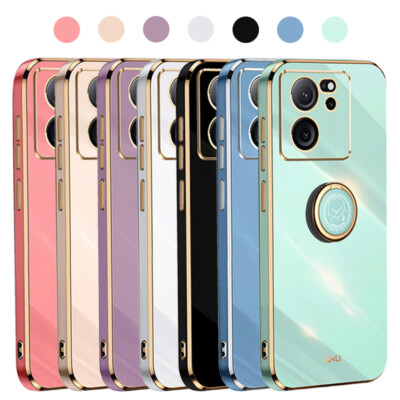 For Xiaomi Redmi Note 12 11 10 Pro 13T Plating Silicone Magnetic Ring Case Cover
