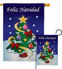 Felíz Navidad Garden Flag Wintertime Christmas Decorative Gift Yard House Banner