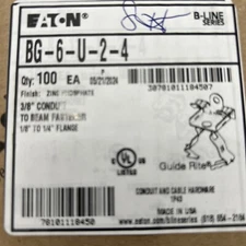 B-LINE by Eaton BG-6-U-2-4 Cable Flange Clip,Steel,Zinc Phosphate Qty 100