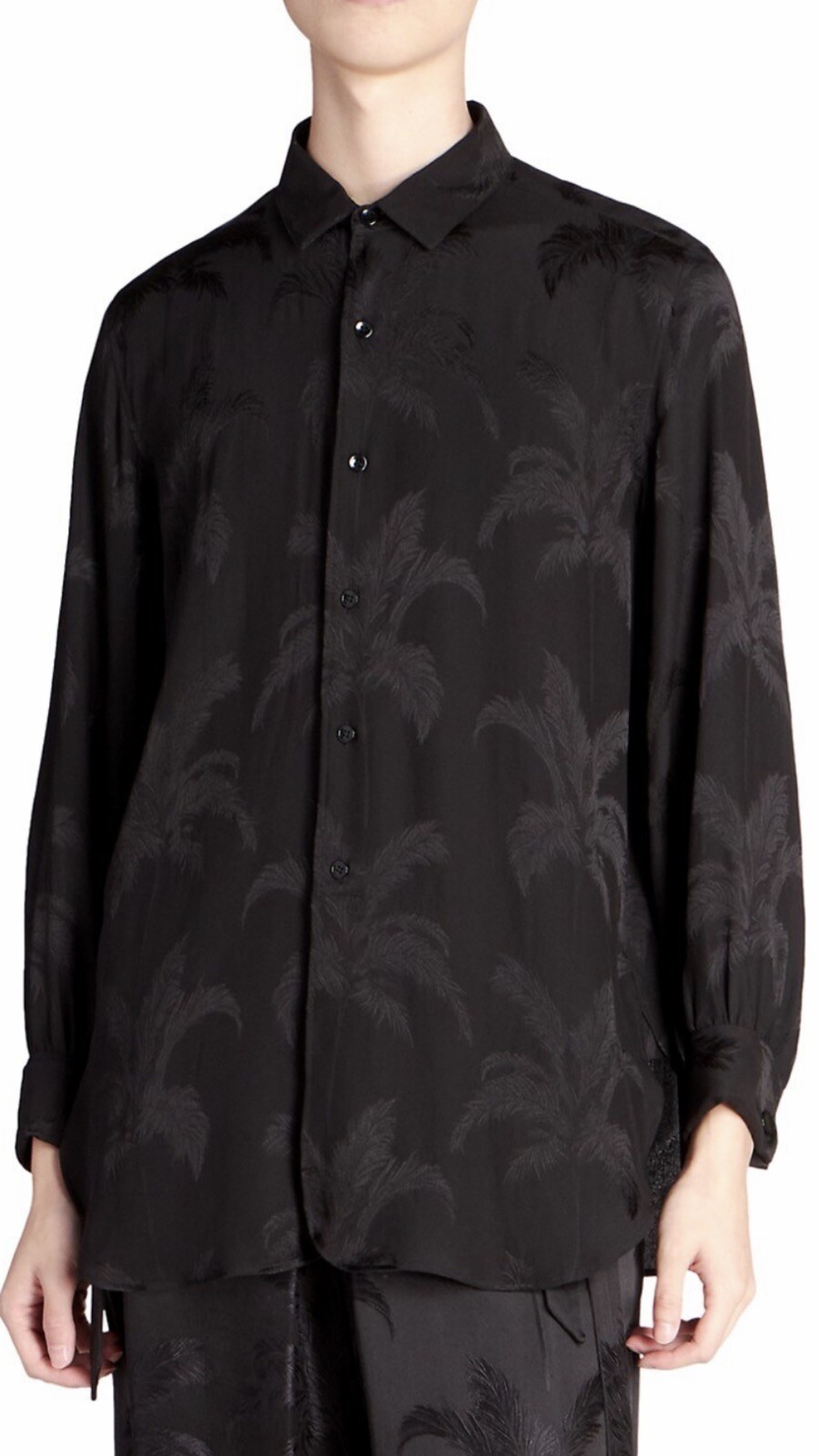 Camicia di seta jacquard Saint Laurent. 40 15.5. $1650